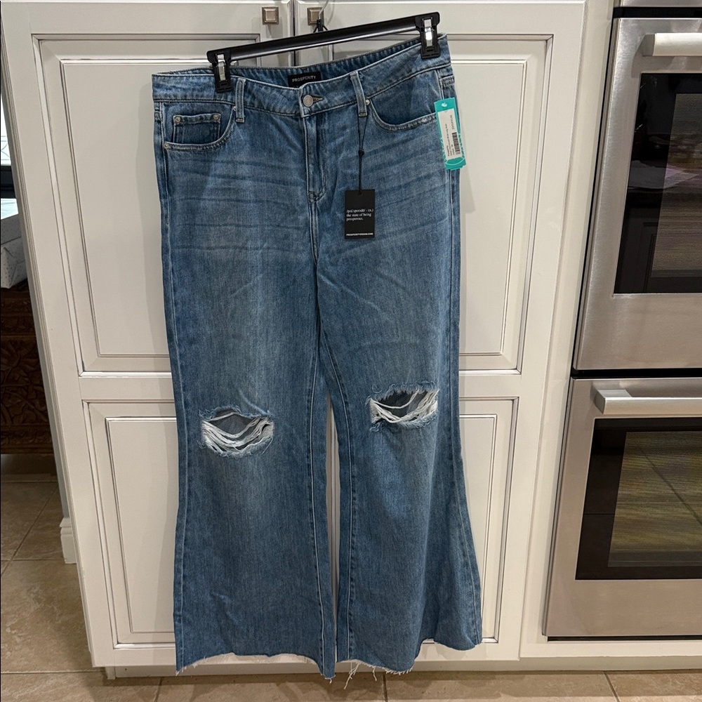 Prosperity Nikki distressed wide leg Jeans